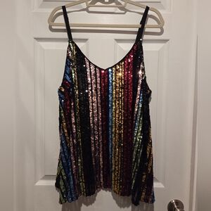 Torrid Multicolor Sequin Striped Sophie Cami size 2
